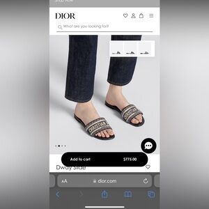 Christian Dior sway slide deep blue